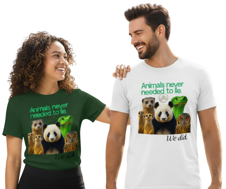 Animals Never Needed to Lie — “We Did.” Signature Tee